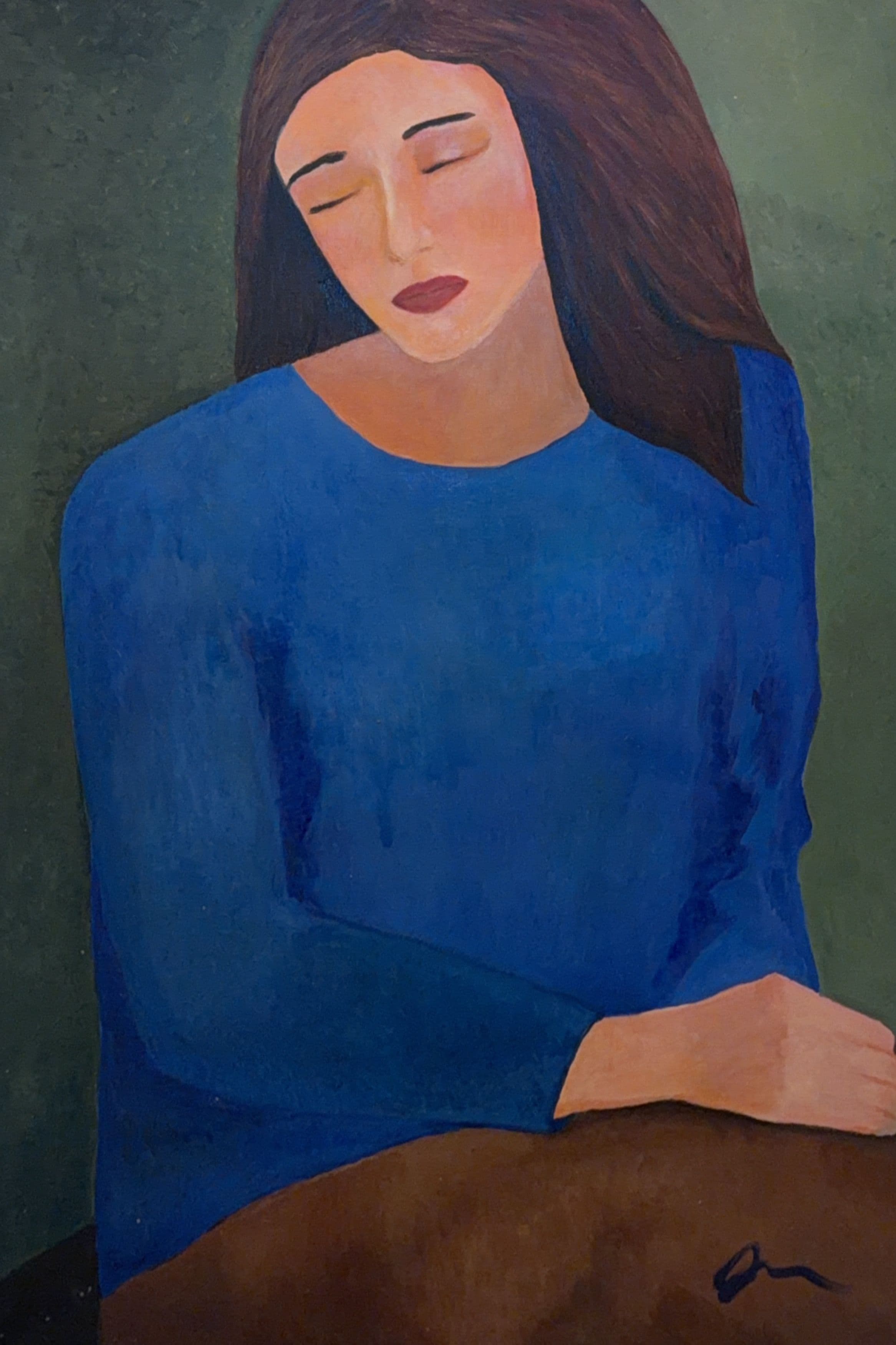 Figure in Blue — Oil on Canvas, 24X36