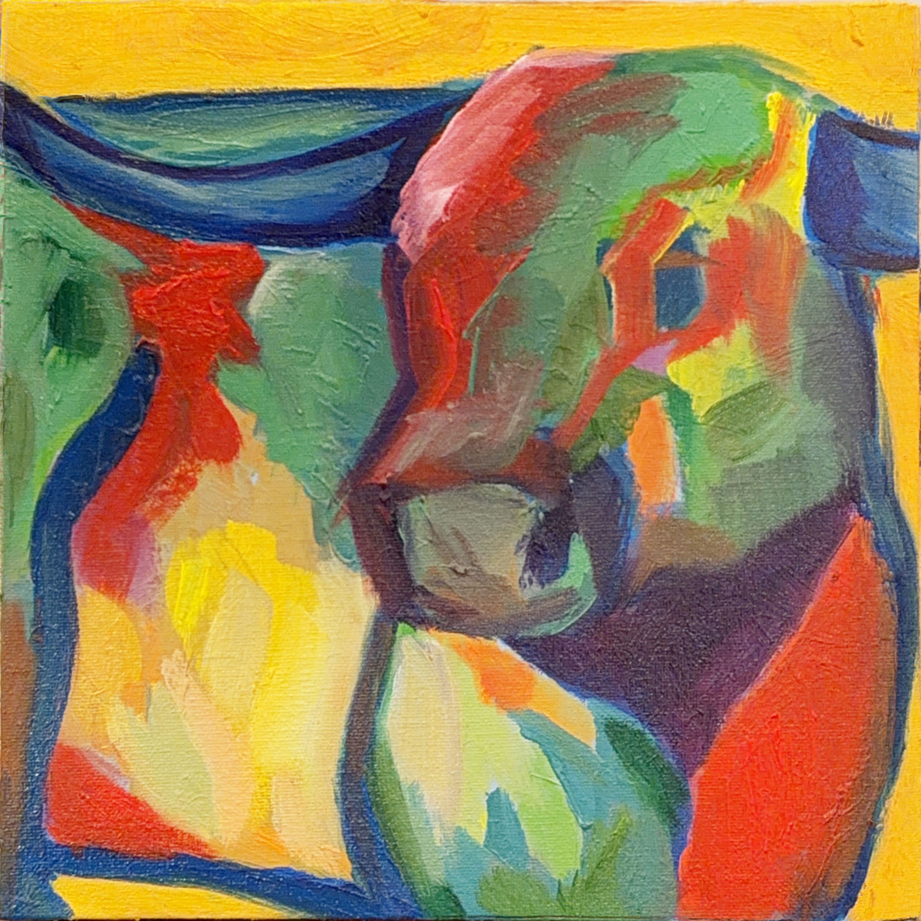 Bull no. 1 — Oil on Canvas Board, 10X10